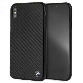BMW BMHCI65MBC Signature Carbon cietais maciņš Apple iPhone XS Max, melns