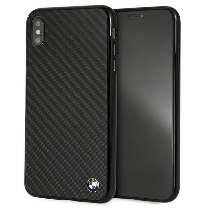 BMW BMHCI65MBC Signature Carbon cietais maciņš Apple iPhone XS Max, melns
