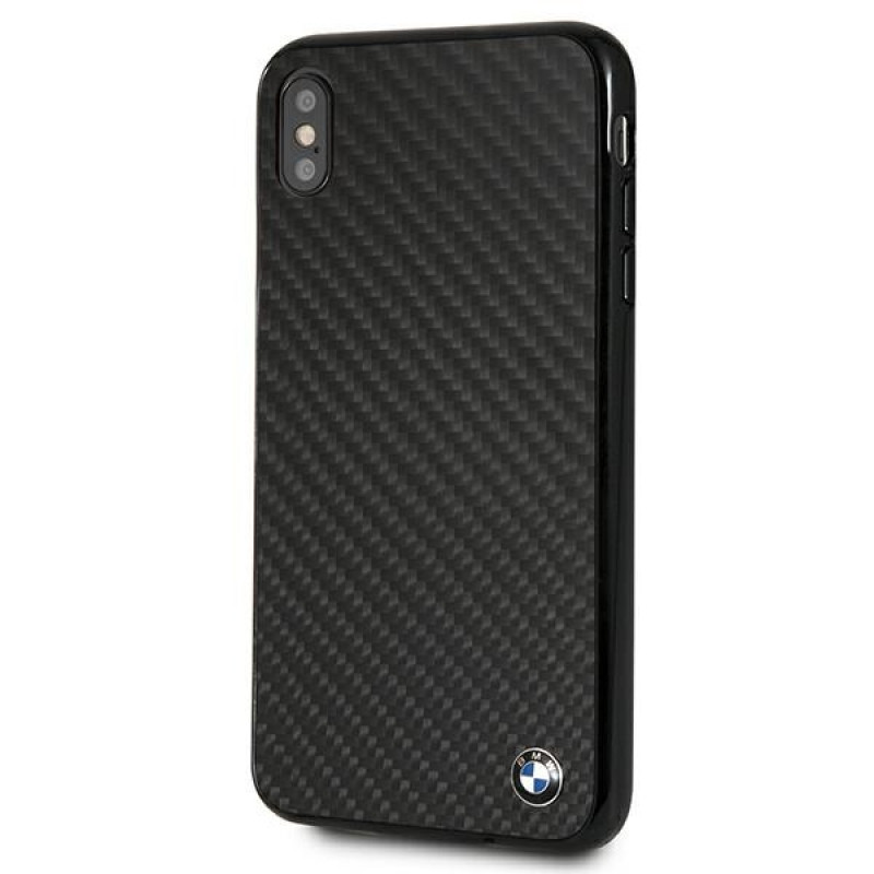 BMW BMHCI65MBC Signature Carbon cietais maciņš Apple iPhone XS Max, melns