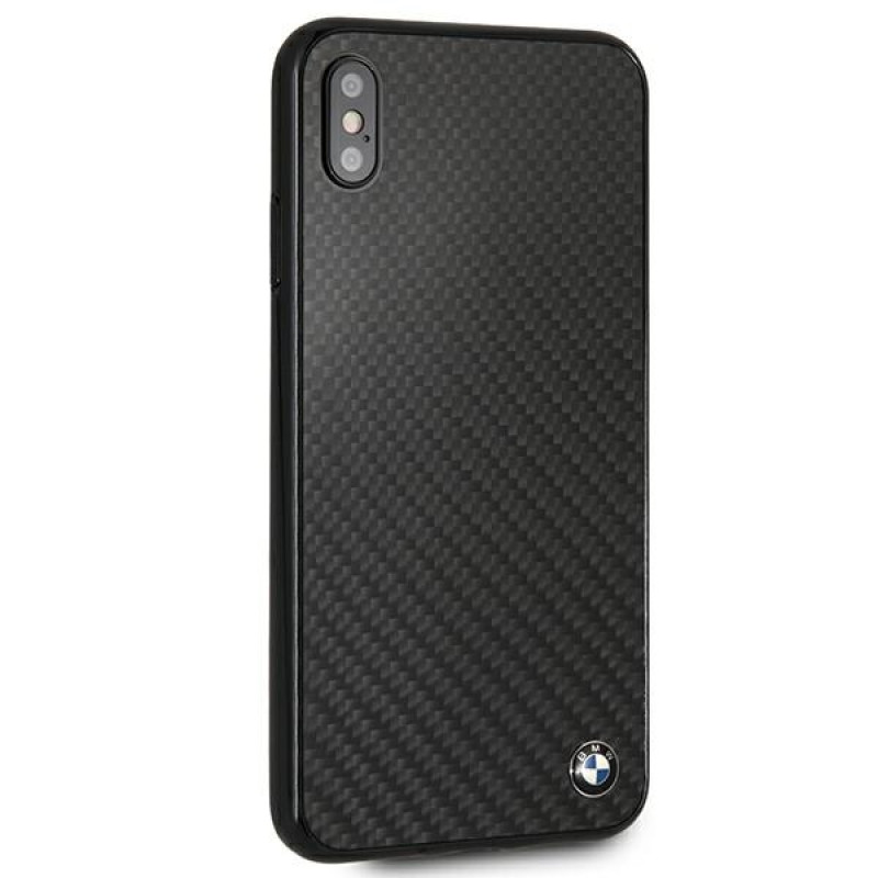 BMW BMHCI65MBC Signature Carbon cietais maciņš Apple iPhone XS Max, melns