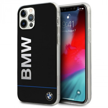 BMW BMHCP12MPCUBBK Signature Printed Logo cietais maciņš Apple iPhone 12 / 12 Pro, melns