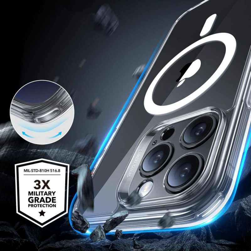 ESR Classic Pro Set HaloLock MagSafe vāciņš ar rūdītu stiklu Apple iPhone 16 Pro Max, caurspīdīgs