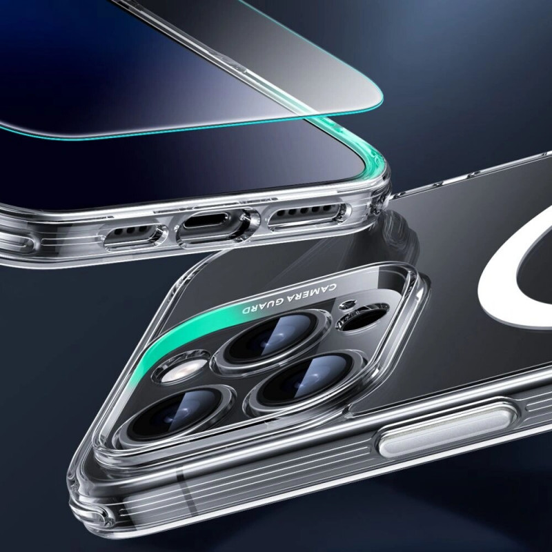 ESR Classic Pro Set HaloLock MagSafe vāciņš ar rūdītu stiklu Apple iPhone 16 Pro Max, caurspīdīgs