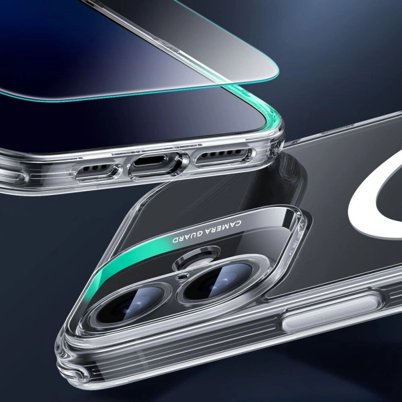 ESR Classic Pro Set HaloLock MagSafe vāciņš ar rūdīto stiklu Apple iPhone 16, caurspīdīgs