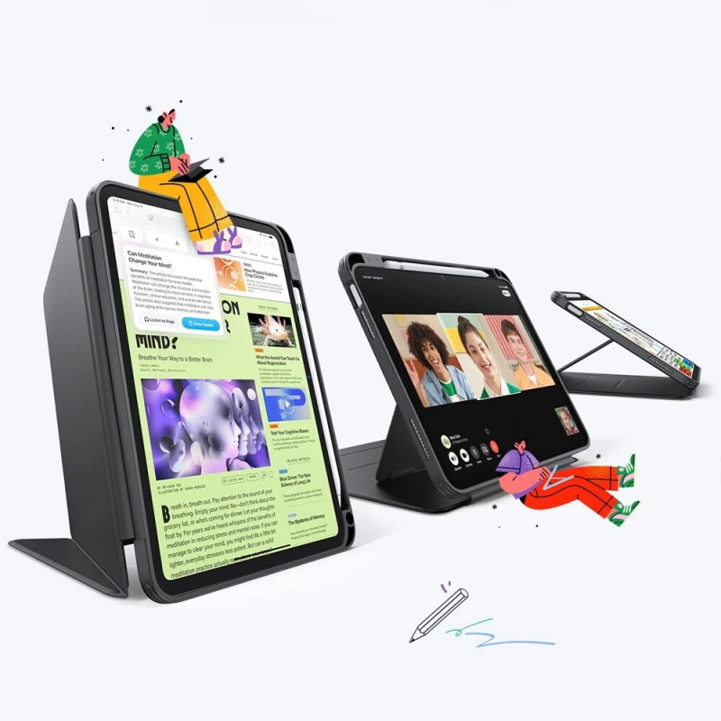 ESR Flip Hybrid vāciņš Apple iPad 10.9" 2022 (10th gen.) / iPad 11" 2025 (11th gen.), melns