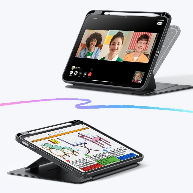 ESR Flip Hybrid vāciņš Apple iPad 10.9" 2022 (10th gen.) / iPad 11" 2025 (11th gen.), melns