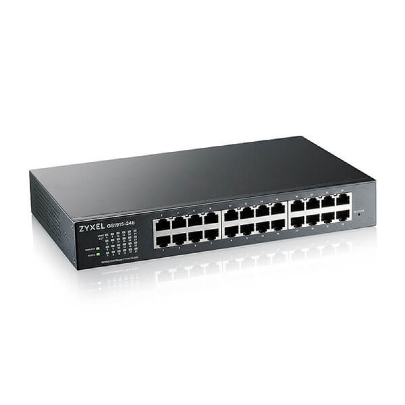 Zyxel GS1915-26v2 26 portu GbE viedais komutators, 24x GbE RJ45 un 2x SFP, rackmount, bez ventilatora (GS1915-26V2-EU0101F)