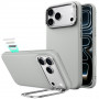 ESR Leather Kickstand MagSafe vāciņš Apple iPhone 17 Pro / 18 Pro, pelēks