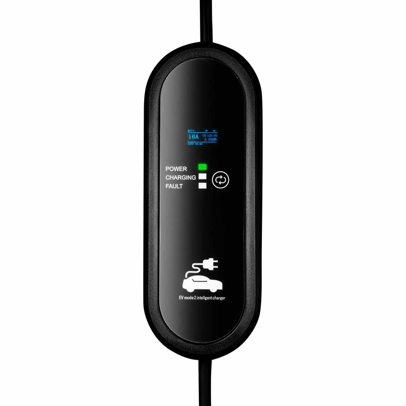 Akyga AK-EC-18 elektromobiļa lādētājs Type 1 LCD, 1 fāze, 16 A, 3,8 kW, 5 m