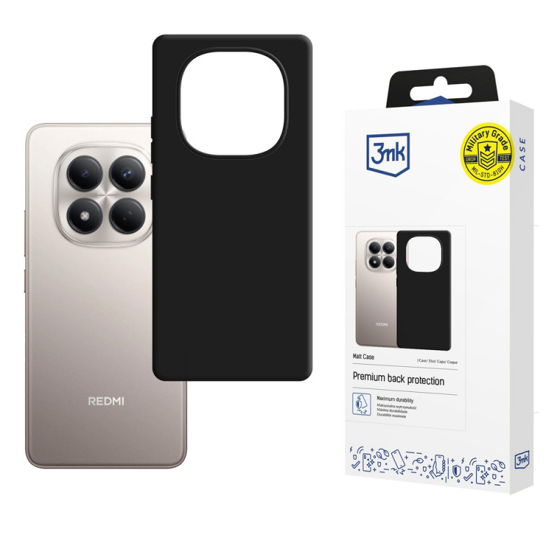 3MK Matt Case Xiaomi Redmi Note 15 Pro 4G viedtālruņa maciņš, melns