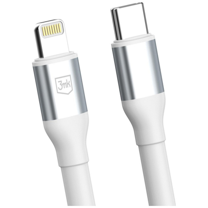 3MK Hyper Cable N-SERIES USB-C uz Lightning kabelis, 2 m, 27 W, balts