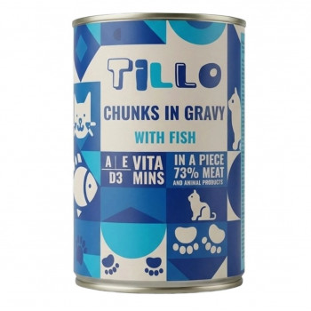 TILLO Chunks in gravy Fish mitrā kaķu barība, 415 g