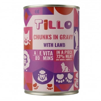 TILLO Chunks in gravy Lamb mitrā kaķu barība, 415 g