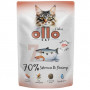 Ollo No. 7 kaķu barība ar lasi un garnelēm, 85 g
