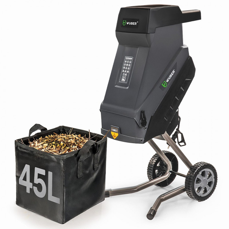 Wuber W94205 elektriskais asmeņu zaru drupinātājs, 2500 W, 45 L