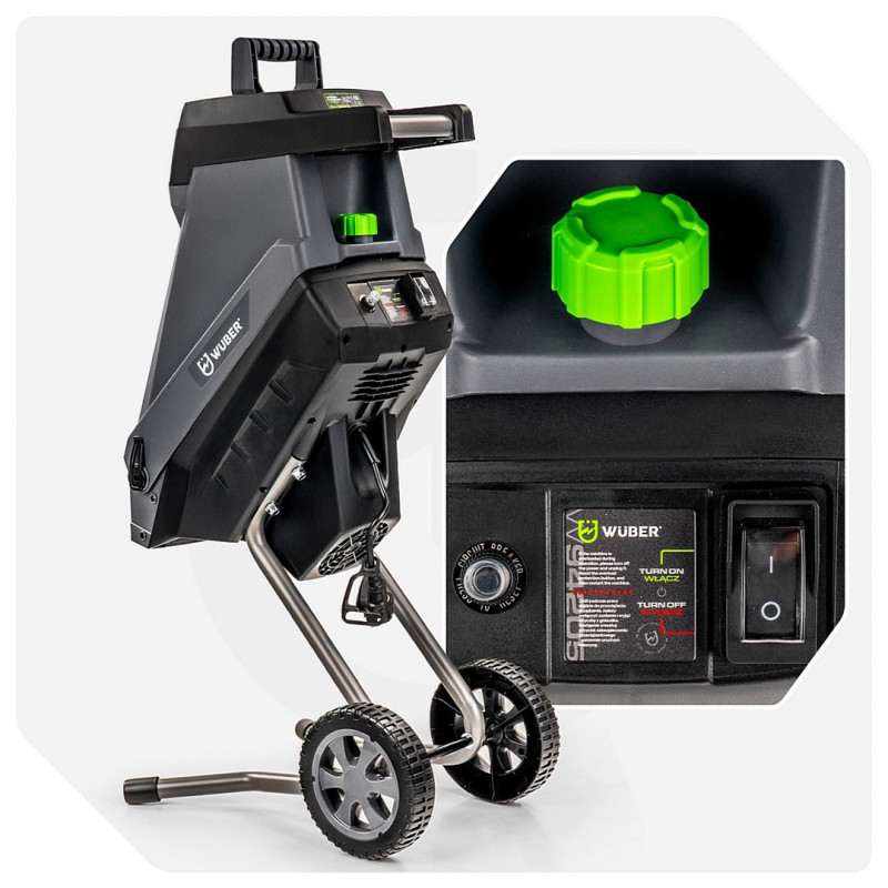 Wuber W94205 elektriskais asmeņu zaru drupinātājs, 2500 W, 45 L