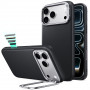 ESR Leather Kickstand MagSafe vāciņš Apple iPhone 17 Pro / 18 Pro, melns
