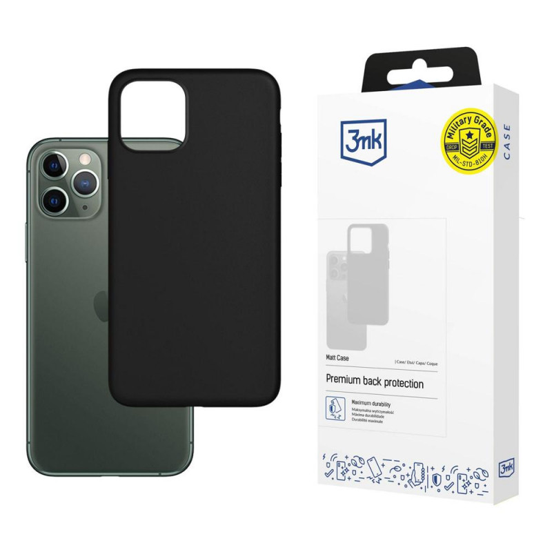 3MK Matt Case Apple iPhone 12/12 Pro viedtālruņa maciņš, melns