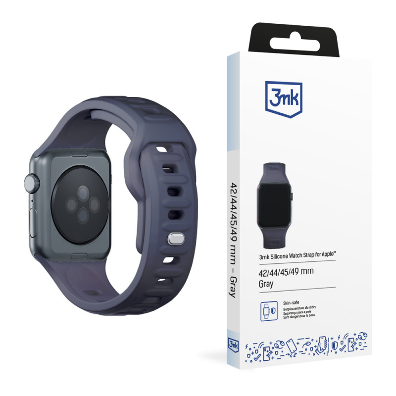 3mk silikona pulksteņa siksniņa Apple Watch 42/44/45/49 mm, pelēka