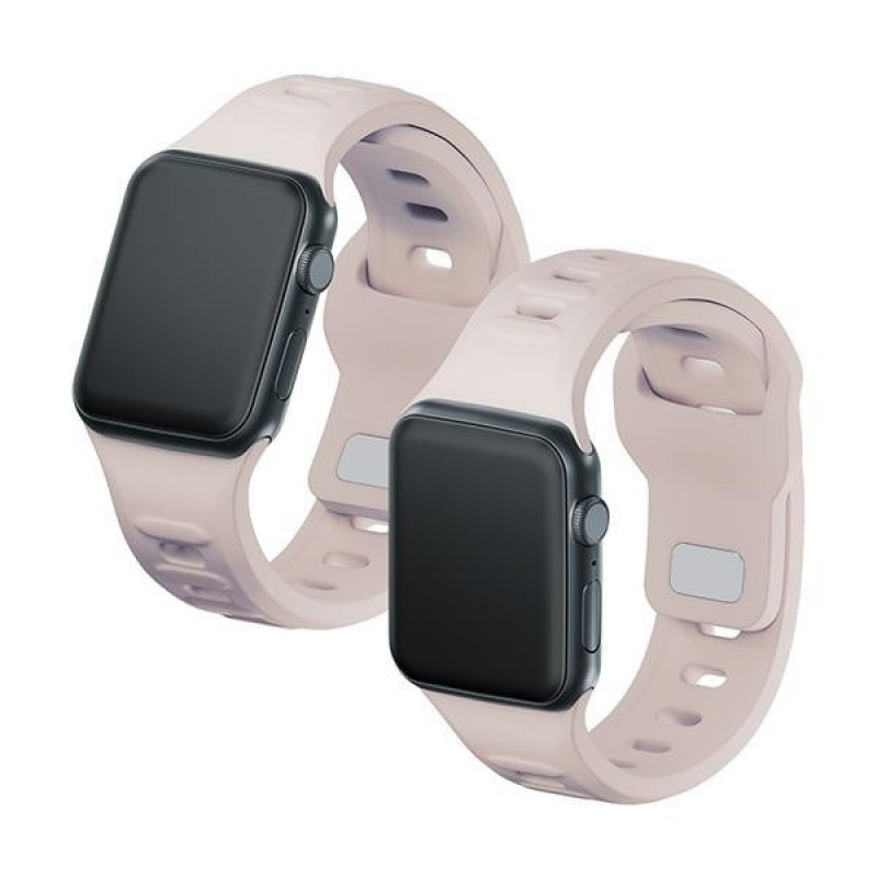 3mk silikona pulksteņa siksniņa Apple Watch 42/44/45/49 mm, pink-beige / latte