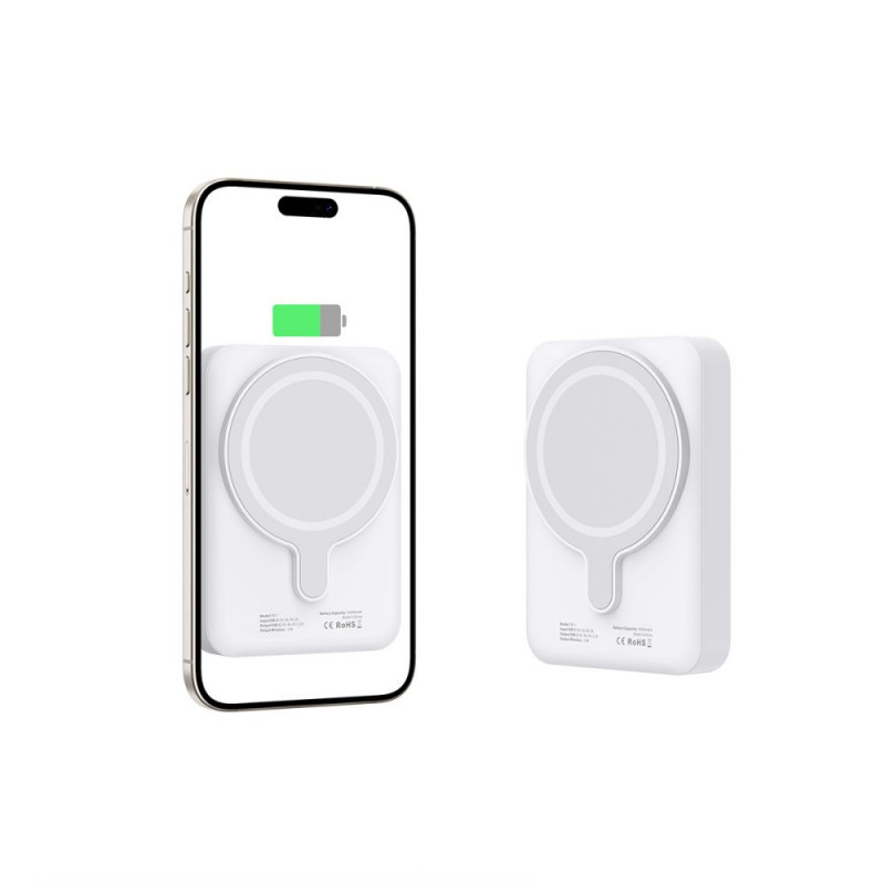 Tech-Protect PB11 LifeMag MagSafe ārējais akumulators 10000 mAh, 15 W, balts