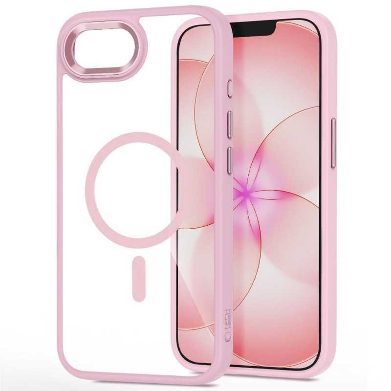 Tech-Protect Magmat MagSafe vāciņš Apple iPhone 16e / 17e, Soft Pink/clear