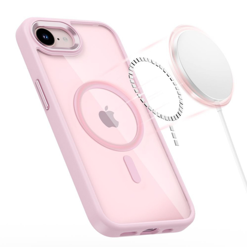 Tech-Protect Magmat MagSafe vāciņš Apple iPhone 16e / 17e, Soft Pink/clear