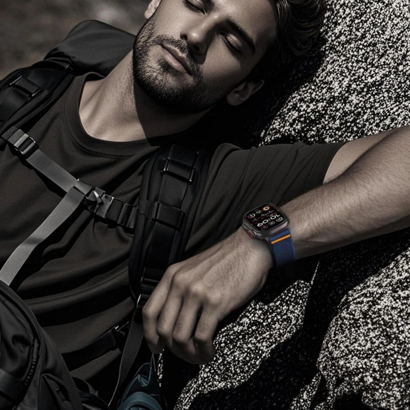 Tech-Protect Nylon Clasp pulksteņa siksniņa Apple Watch 6 / 7 / 8 / 9 / 10 / SE / Ultra 1 / 2 44/45/46/49 mm, Navy