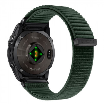 Tech-Protect NylonLoop pulksteņa siksna Garmin Fenix 5X / 5X Plus / 6X / 6X Pro / 7X / 8 / 8 Pro / 9 / 9 Pro (51 mm), Military Green