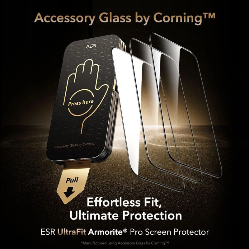 ESR UltraFit Armorite Pro rūdītais stikls ar Glass by Corning Apple iPhone 17 Pro Max, ESR928