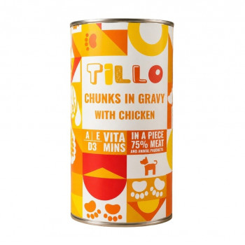 TILLO Chunks in gravy Chicken mitrā barība suņiem, 1250 g