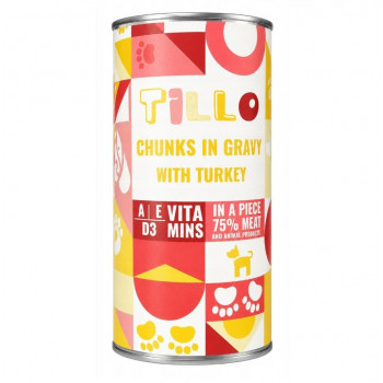 TILLO Chunks in gravy Turkey mitrā suņu barība, 1250 g