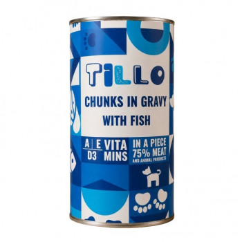TILLO Chunks in gravy Fish mitrā barība suņiem, 1250 g