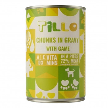 TILLO Chunks in gravy Game mitais sunu barība, 415 g