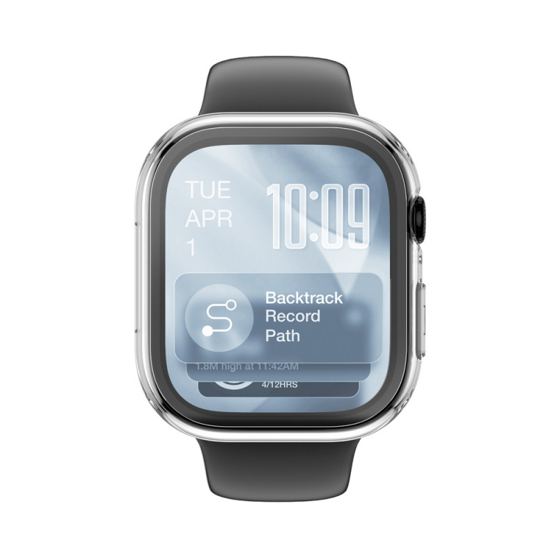 AmazingThing Radix FullGuard stikla ekrāna aizsargs ar korpusu Apple Watch Series 11 46 mm, caurspīdīgs