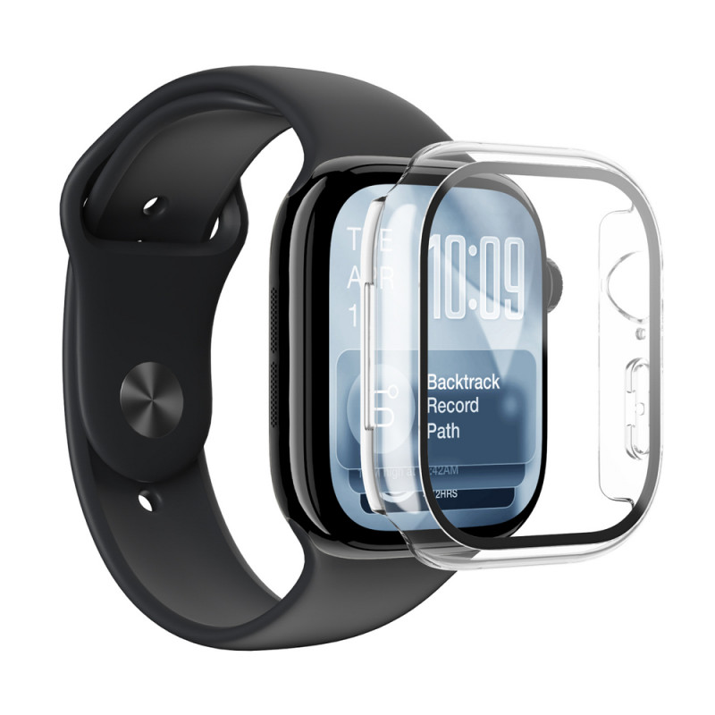 AmazingThing Radix FullGuard stikla ekrāna aizsargs ar korpusu Apple Watch Series 11 46 mm, caurspīdīgs