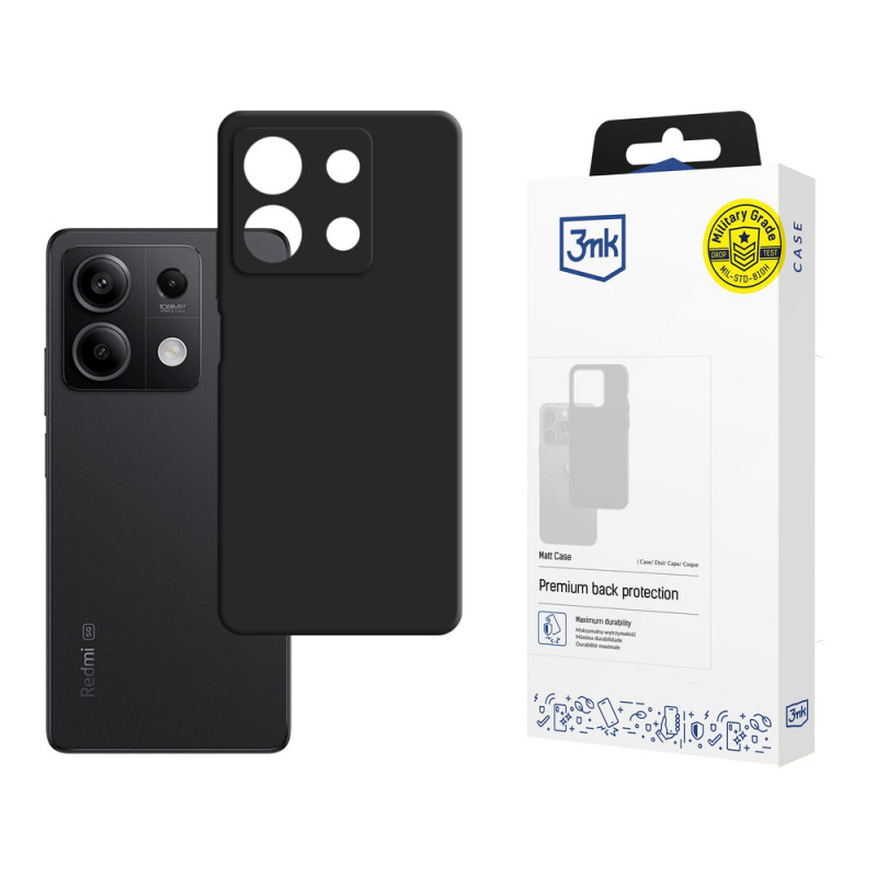 3mk Silicone Case viedtālruņa apvalks Xiaomi Redmi Note 13 5G, melns