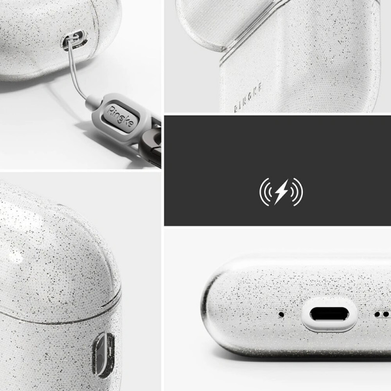 Ringke Air Ringke maciņš Apple AirPods Pro 3 austiņu uzlādes futrālim, caurspīdīgs ar spīdumiem