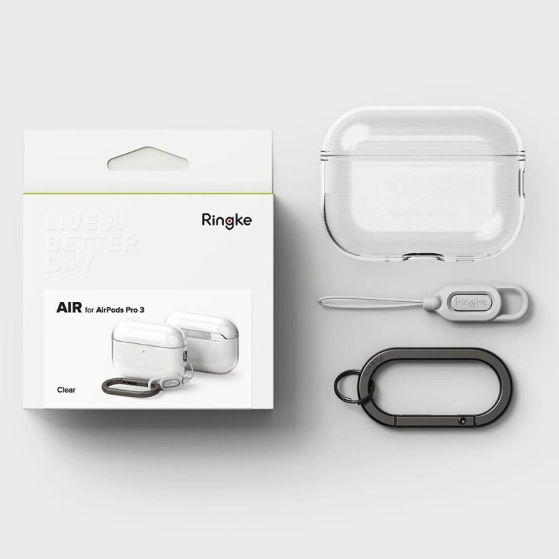 Ringke Air Ringke maciņš Apple AirPods Pro 3 austiņu uzlādes futrālim, caurspīdīgs