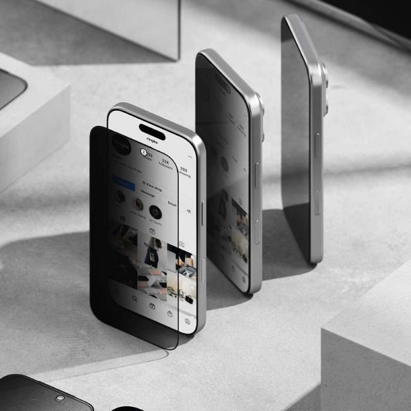 Ringke Easy Slide Privacy rūdītais stikls ar konfidencialitātes filtru Apple iPhone 17 Pro Max (2 gab.)