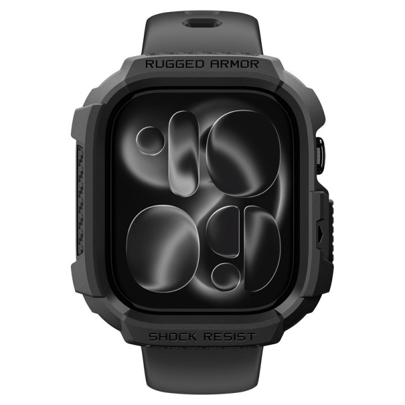 Spigen Rugged Armor ACS11886 maciņš Apple Watch 12 46 mm, matēti melns