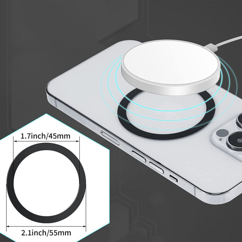 Tech-Protect MagMat MagSafe universālais magnētiskais gredzens, melns un sudraba (2 gab.)