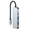 Tech-Protect V2 4-in-1 USB-C hub, pelēks