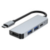 Tech-Protect V2 4-in-1 USB-C hub, pelēks