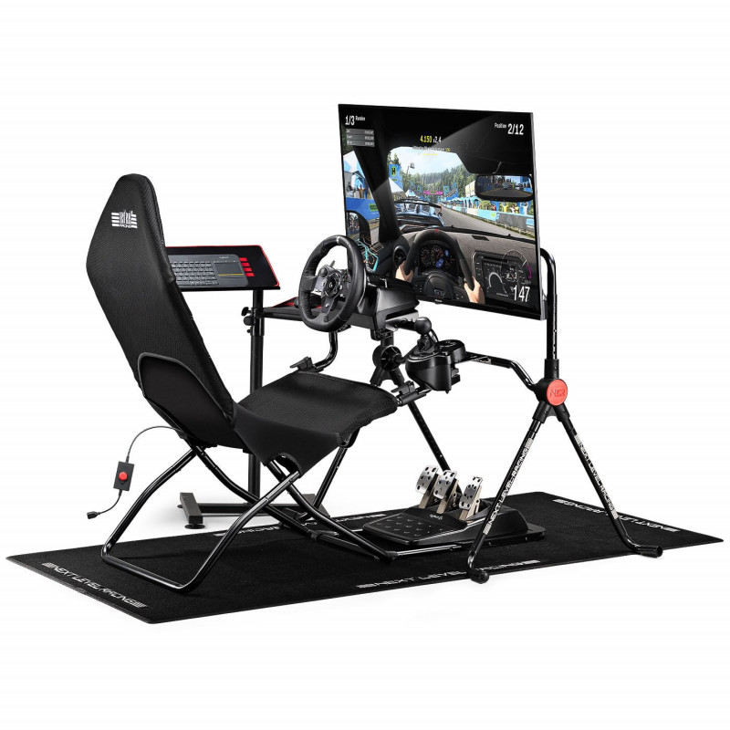 Next Level Racing GTLite Air salokāms sacīkšu kokpits, SIMAERO siets, melns (Next Level Racing)