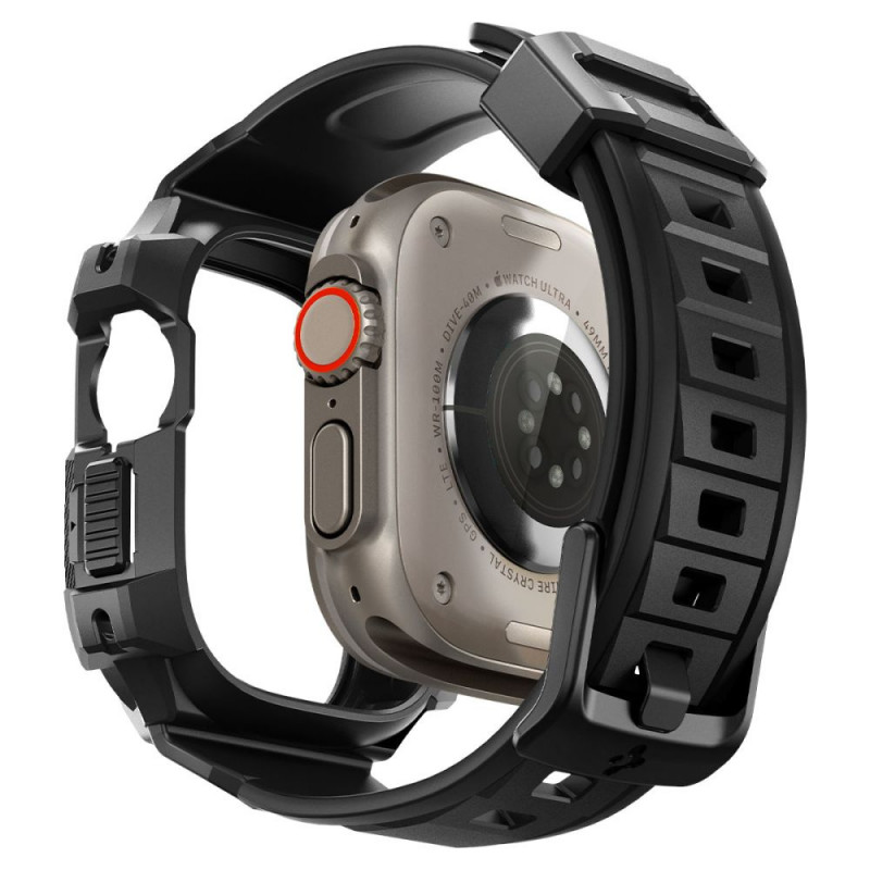 Spigen Rugged Armor Pro siksnas maciņš Apple Watch Ultra 1 / 2 / 3 49 mm, melns