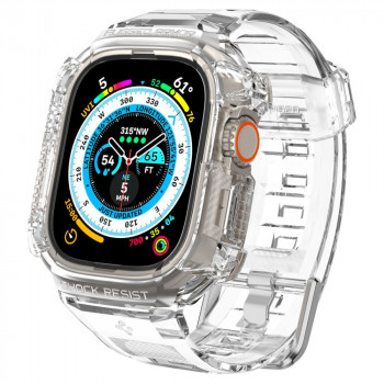 Spigen Rugged Armor Pro siksnas maciņš Apple Watch Ultra 49 mm, Crystal Clear