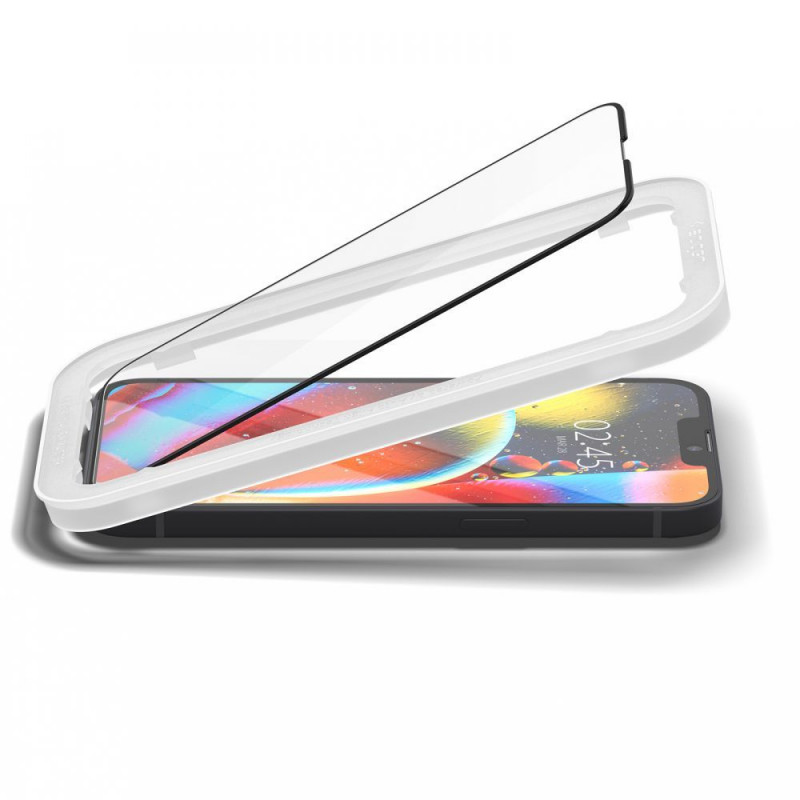 Spigen ALM Glass FC (AlignMaster) rūdītais stikls Apple iPhone 13 / 13 Pro / 14, melns