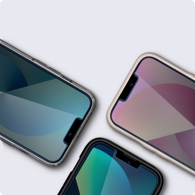 Spigen GLAS.tR EZ Fit rūdītais stikls Apple iPhone 13 / 13 Pro / 14 / 16e / 17e, Clear