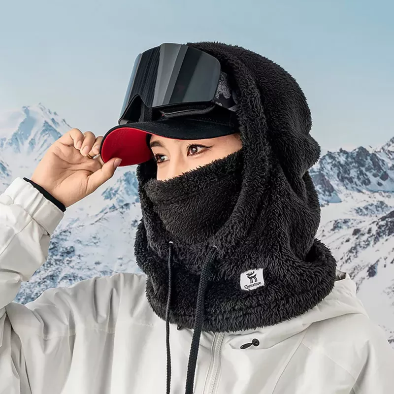 Qunature Arctic Velvet slēpošanas balaklava, izmērs M, melna